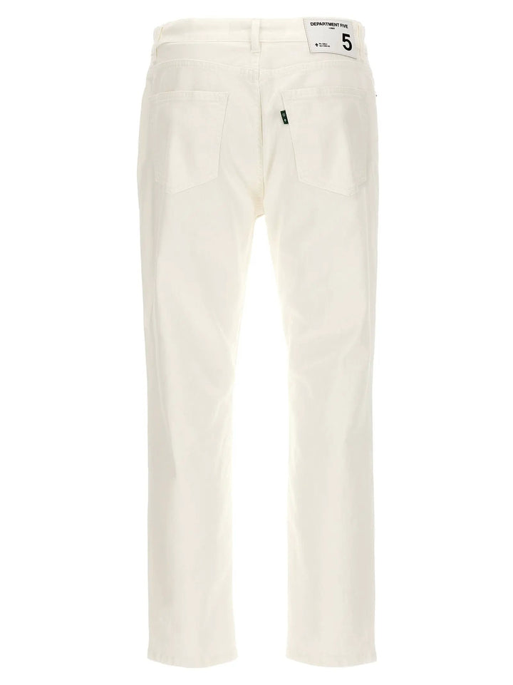 Department 5 White Cotton Straight-Leg Jeans