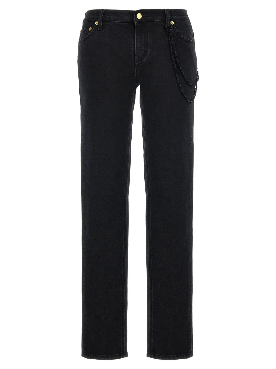 Darkpark Black Cotton Straight-Leg Jeans