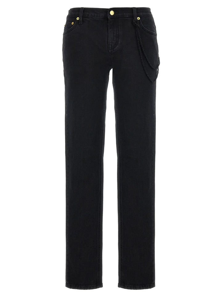 Darkpark Black Cotton Straight-Leg Jeans