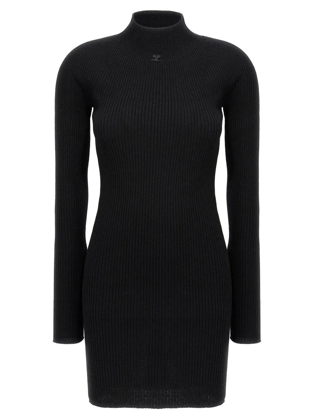 Courrèges Black Cotton Short Dress