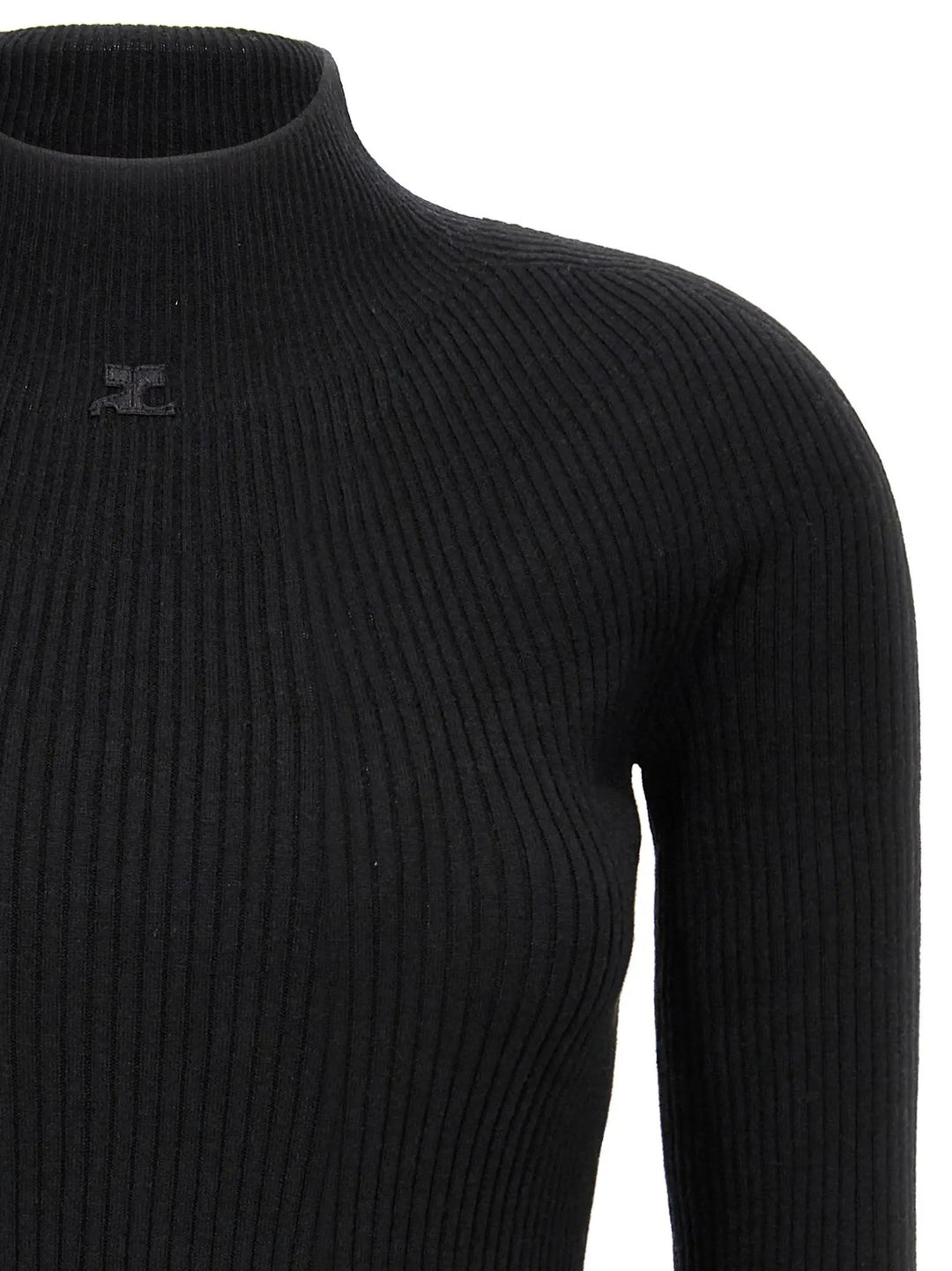 Courrèges Black Cotton Short Dress
