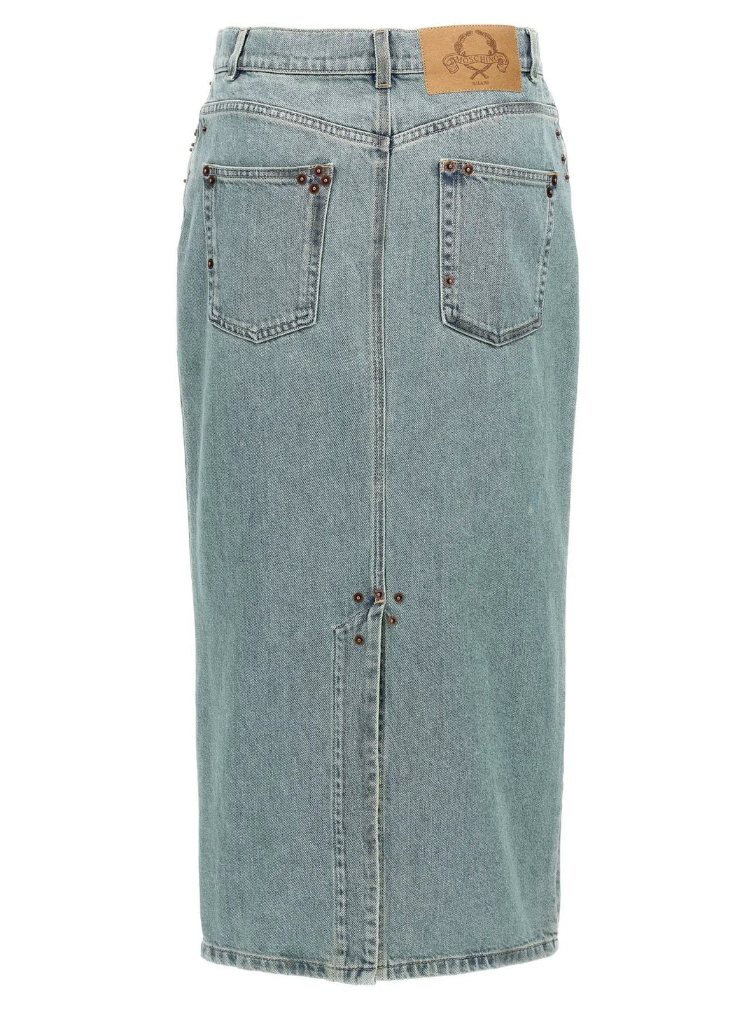 Moschino Blue Cotton Midi Skirt
