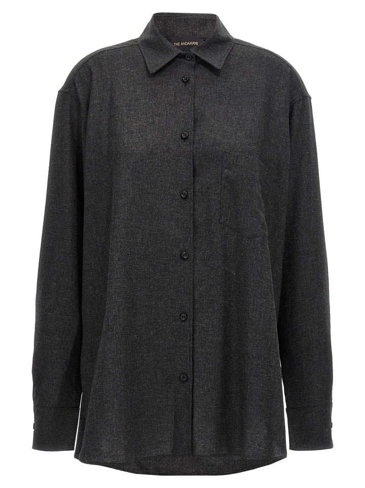 The Andamane Gray Wool Blouse