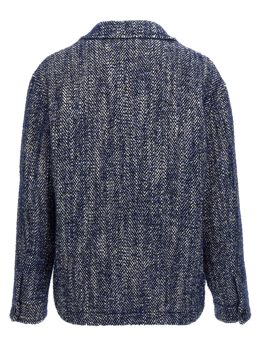 Etro Blue Wool Full-Length Jacket