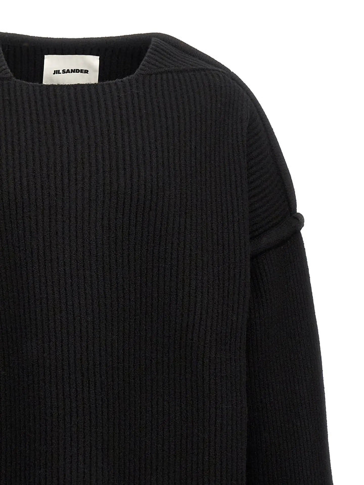 Jil Sander Black Wool Cardigan