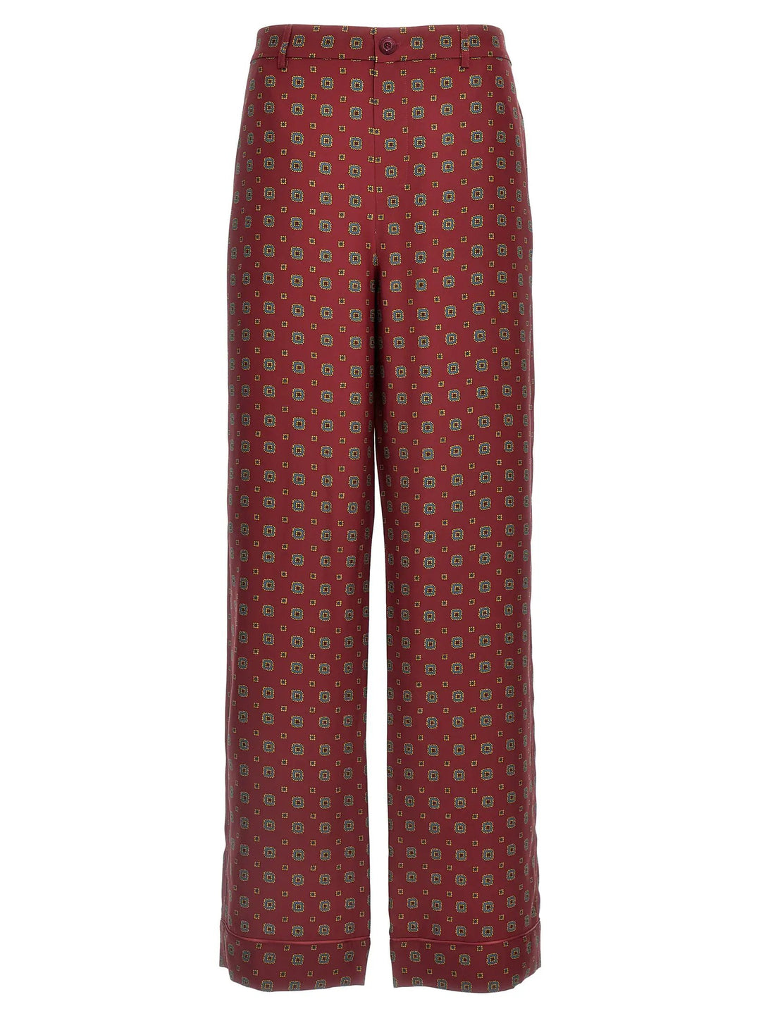 Moschino Bordeaux Silk Casual Pants