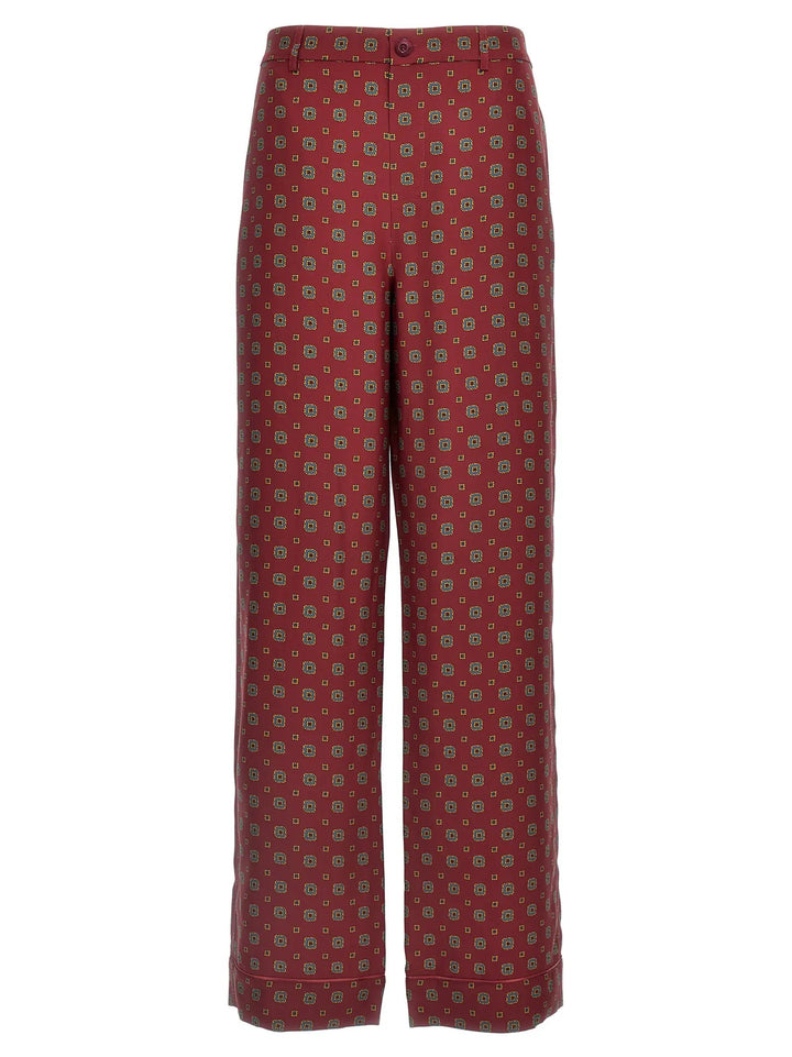 Moschino Bordeaux Silk Casual Pants