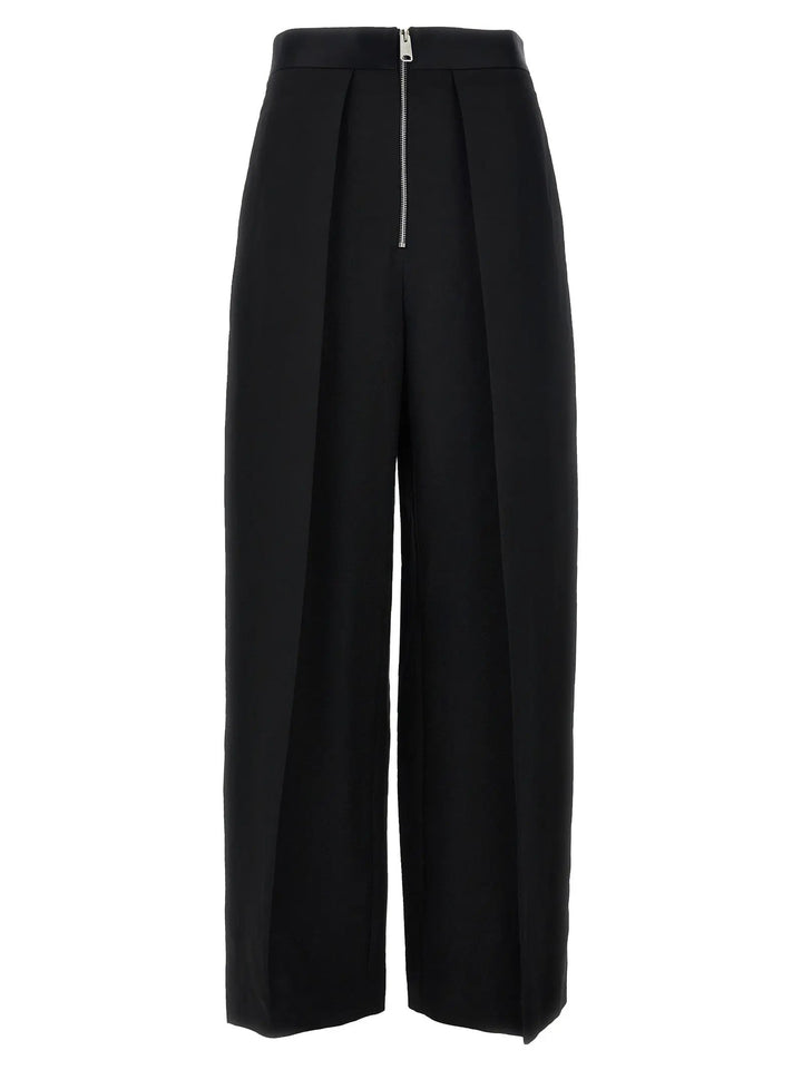 Khaite Black Viscose Casual Pants
