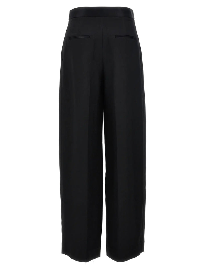 Khaite Black Viscose Casual Pants