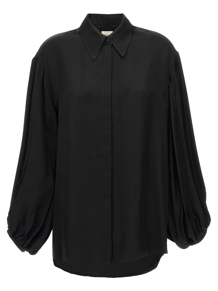 Khaite Black Cupro Blouse