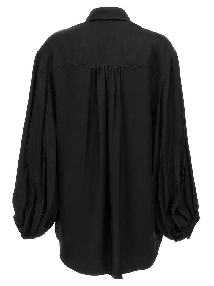 Khaite Black Cupro Blouse