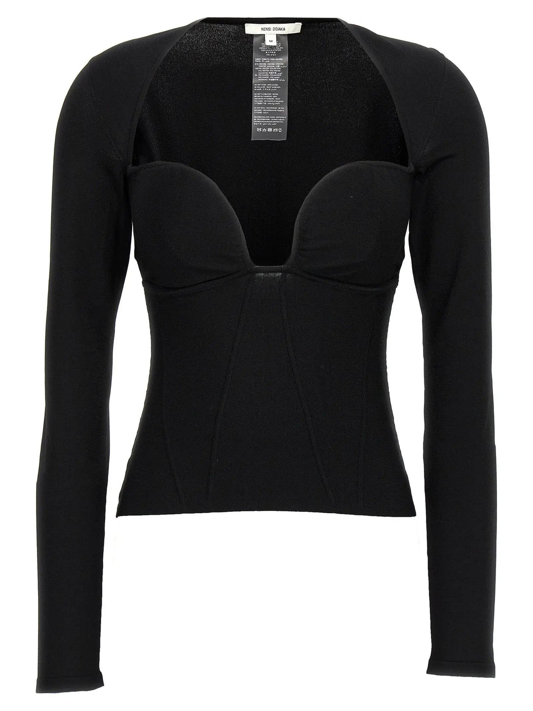 Nensi Dojaka Black Viscose Tank Tops