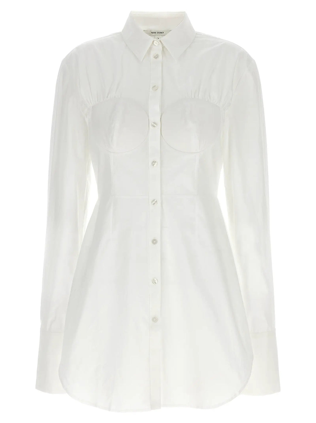 Nensi Dojaka White Cotton Blouse