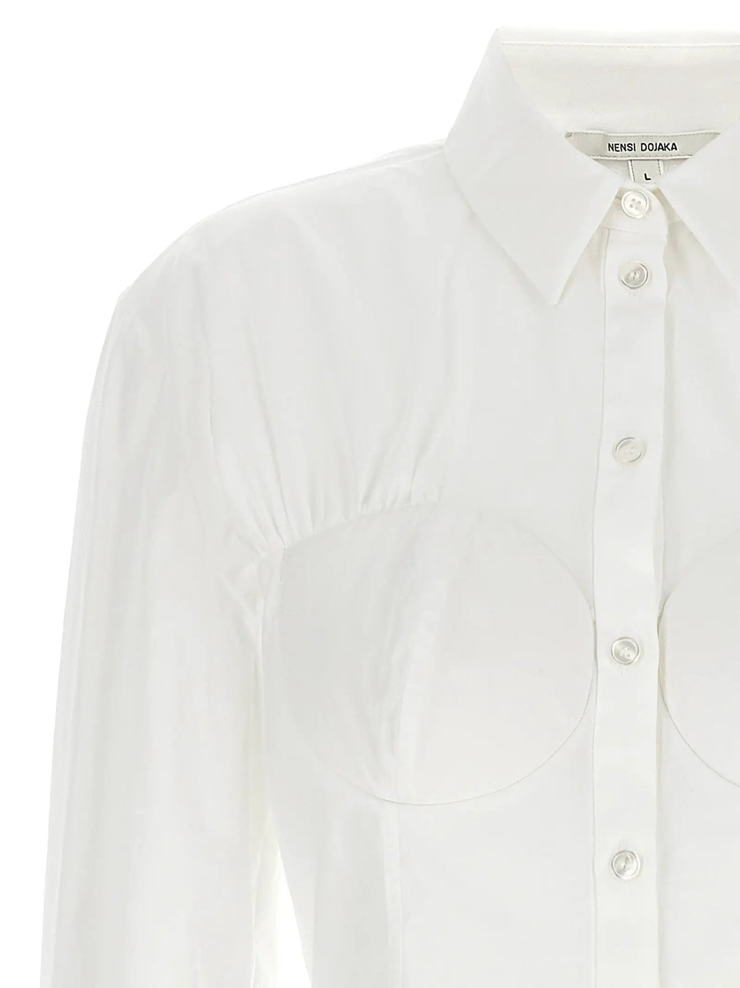 Nensi Dojaka White Cotton Blouse