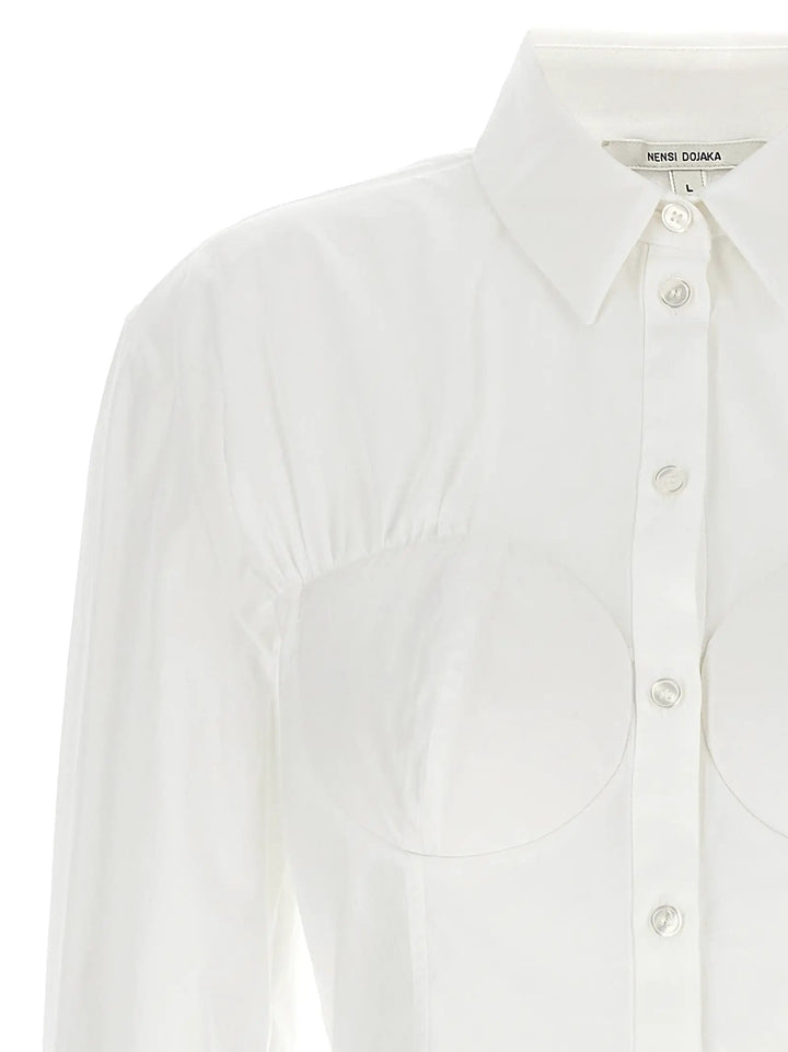 Nensi Dojaka White Cotton Blouse