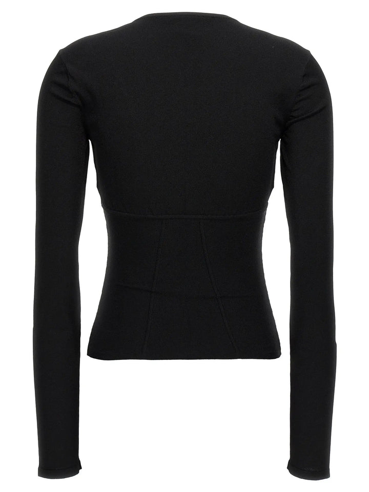 Nensi Dojaka Black Viscose Tank Tops