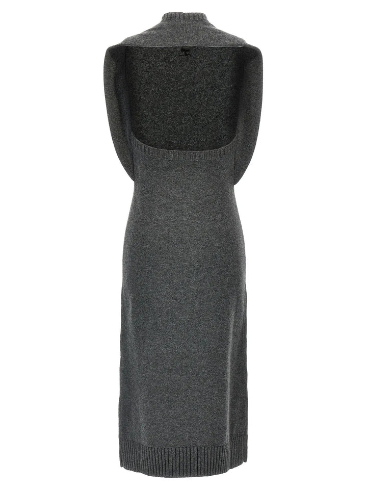 Courrèges Gray Wool Midi Dress