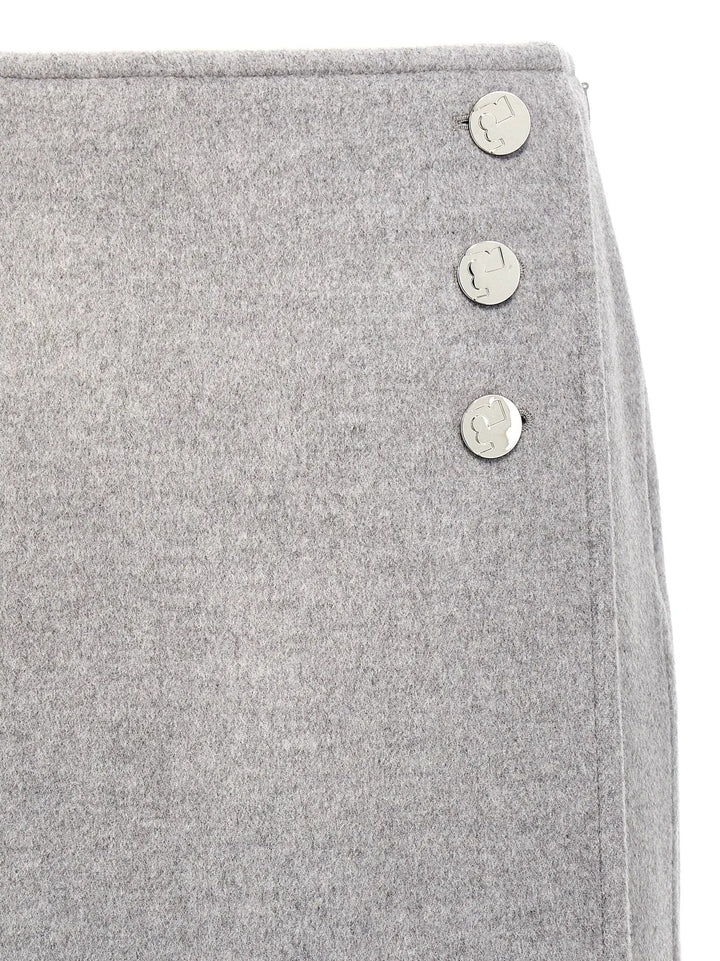 Tory Burch Gray Wool Long Skirt