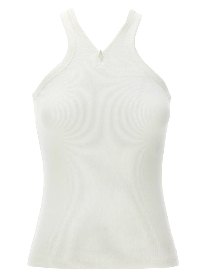 Courrèges White Cotton Tank Tops