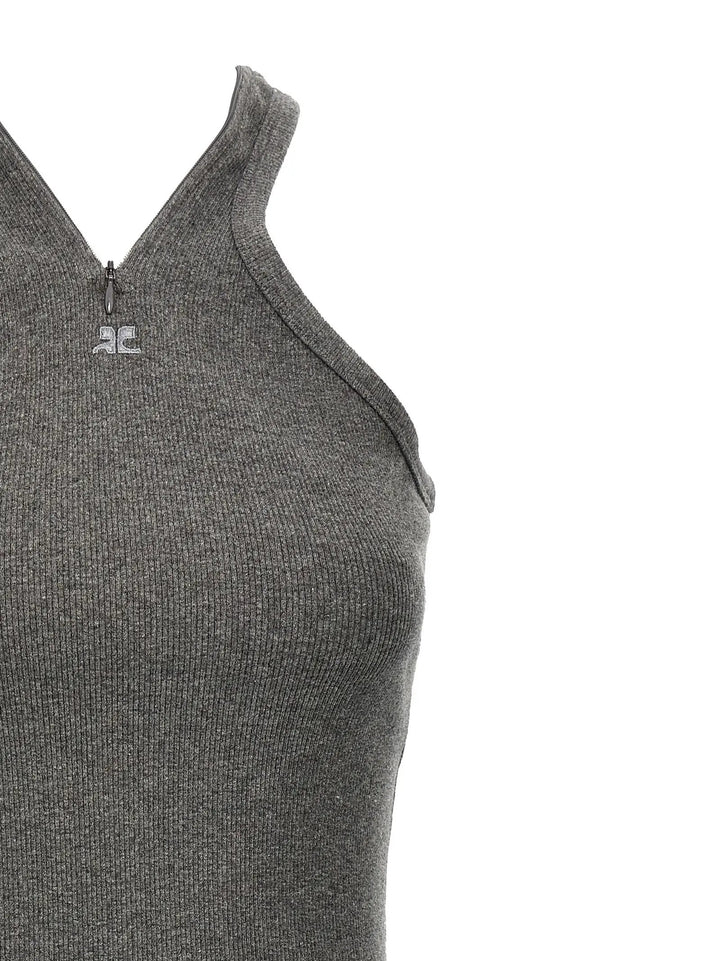 Courrèges Gray Cotton Short Dress