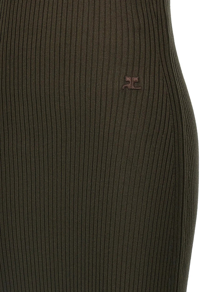Courrèges Brown Viscose Long Dress