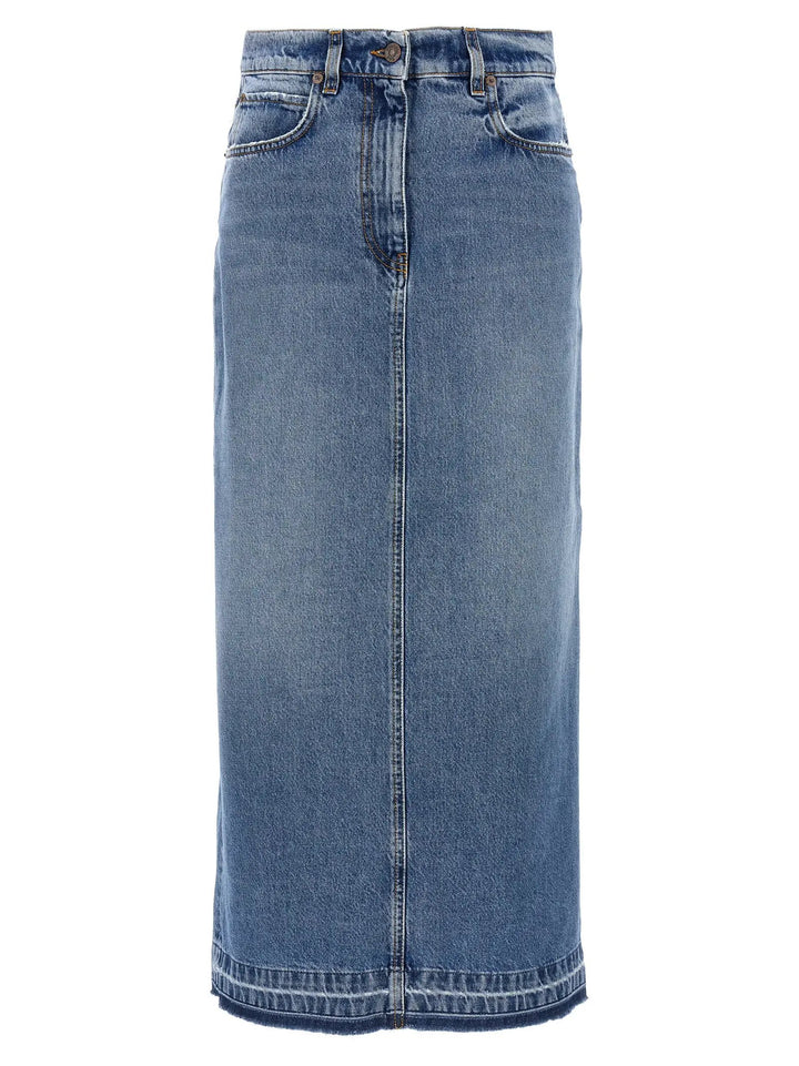 Fortela Blue Cotton Mini Skirt