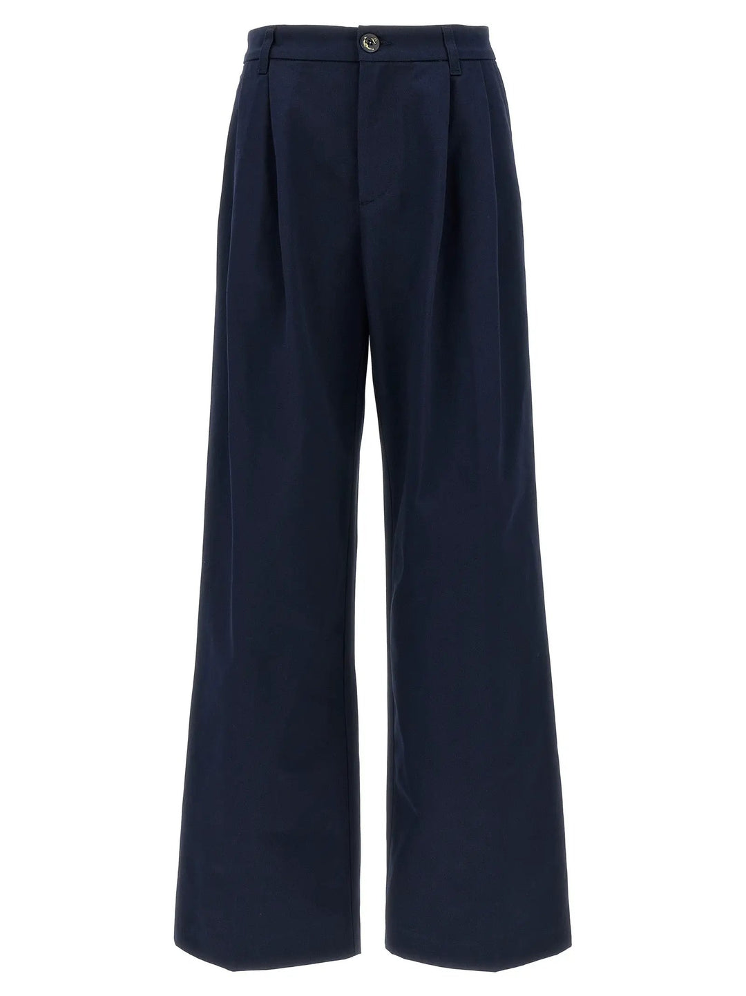 Fortela Blue Cotton Casual Pants