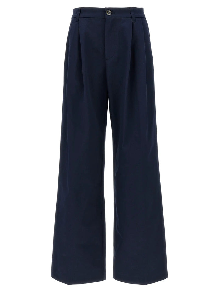 Fortela Blue Cotton Casual Pants