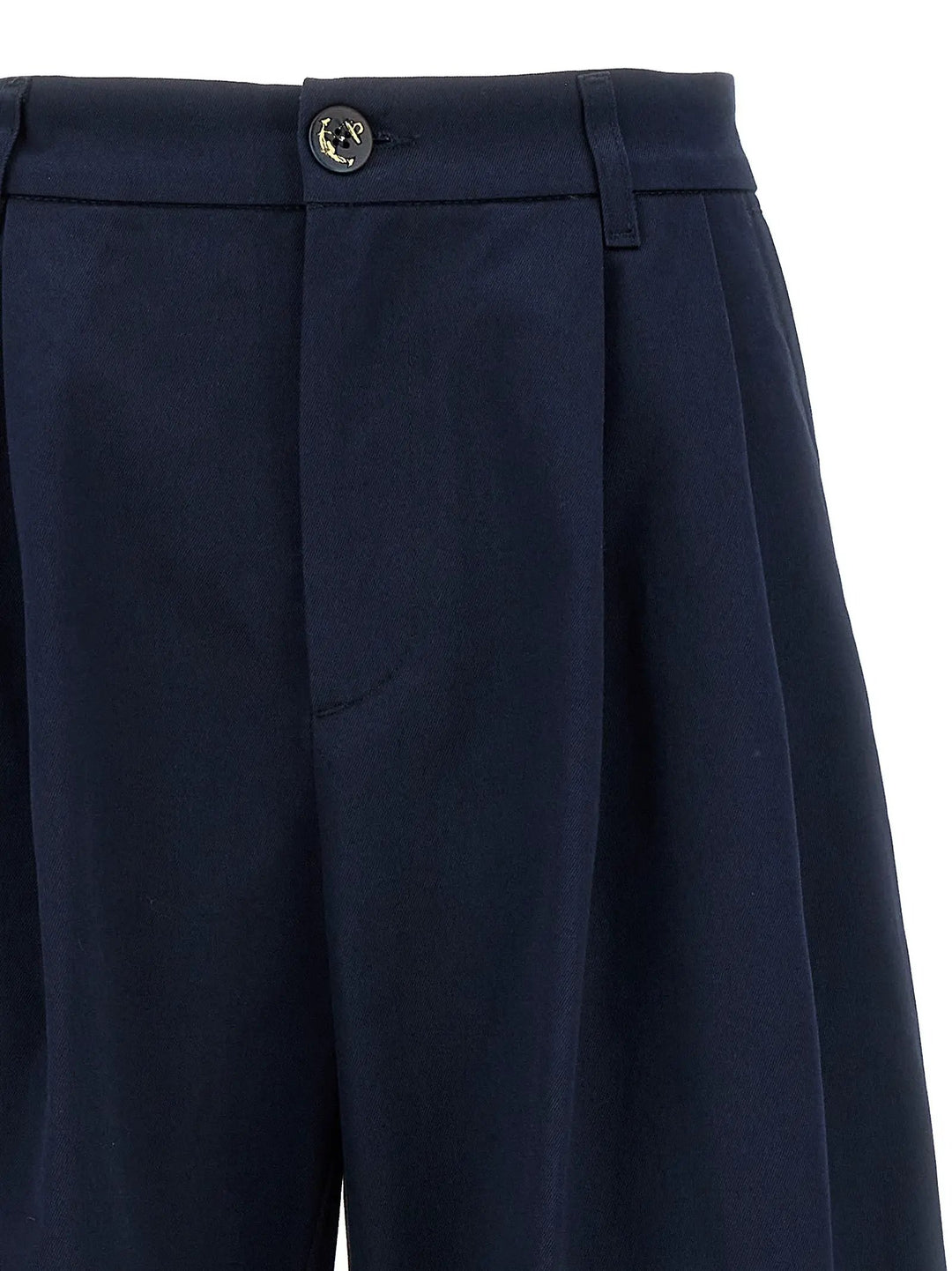 Fortela Blue Cotton Casual Pants