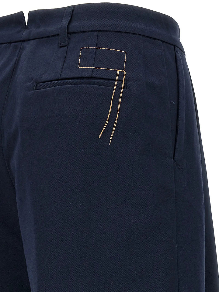 Fortela Blue Cotton Casual Pants