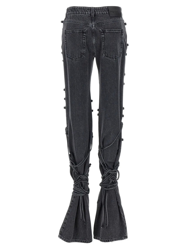 Alexander McQueen Black Cotton Flared Jeans