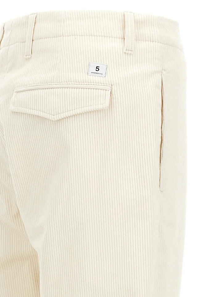 Department 5 White Cotton Casual Pants
