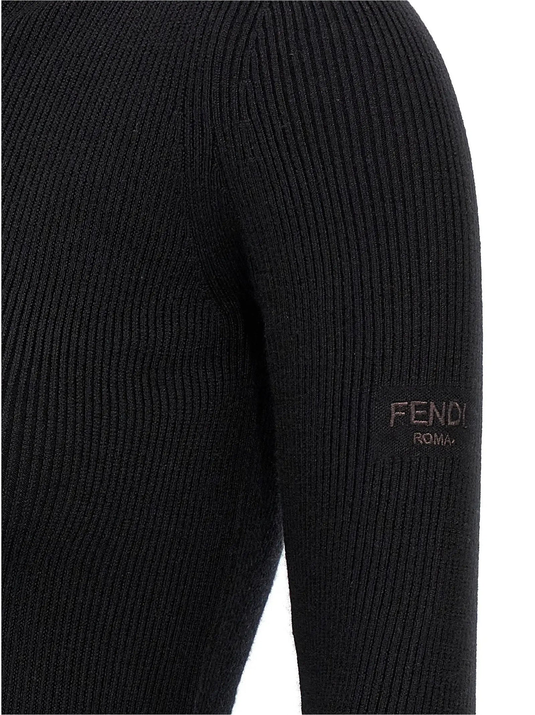Fendi Black Wool Short Dress