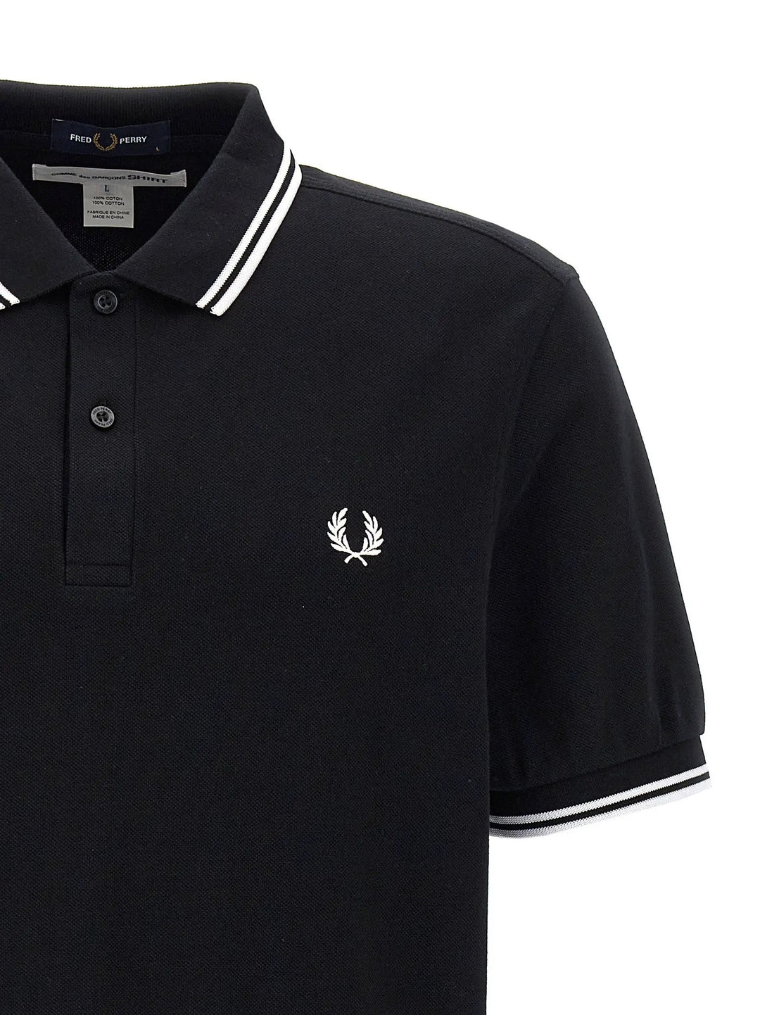 Comme Des Garçons Bicolor Cotton Polo Shirt