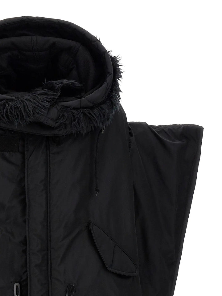 Junya Watanabe Black Nylon Full-Length Jacket