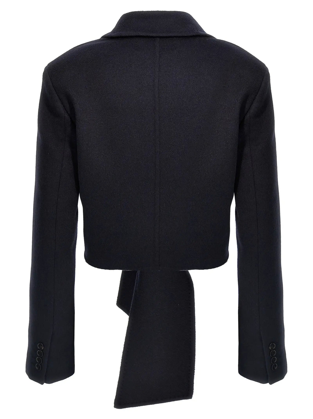 Max Mara Blue Wool Full-Length Jacket