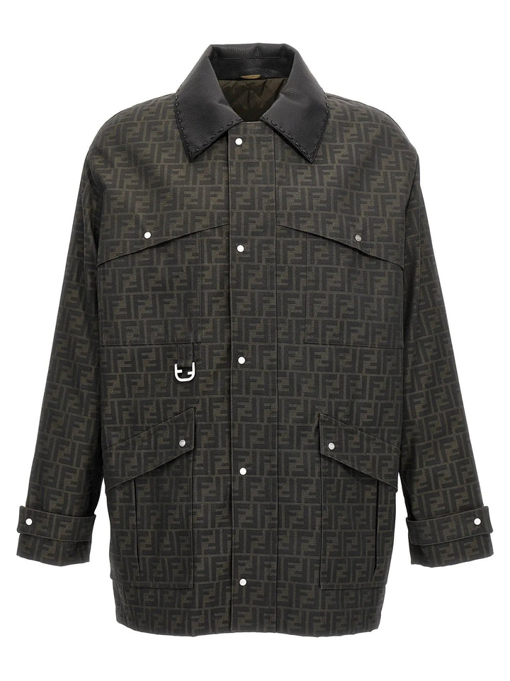 Fendi Brown Polyester Full-Length Jacket