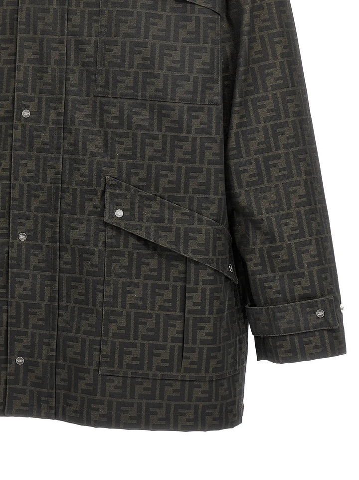 Fendi Brown Polyester Full-Length Jacket