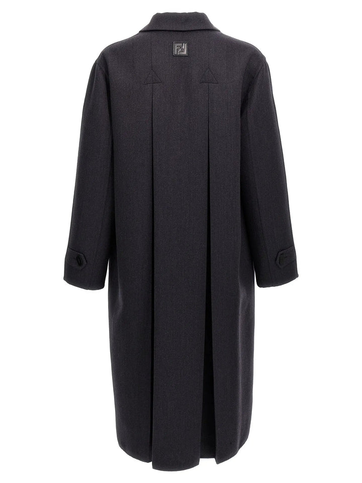 Fendi Blue Virgin Wool Coat