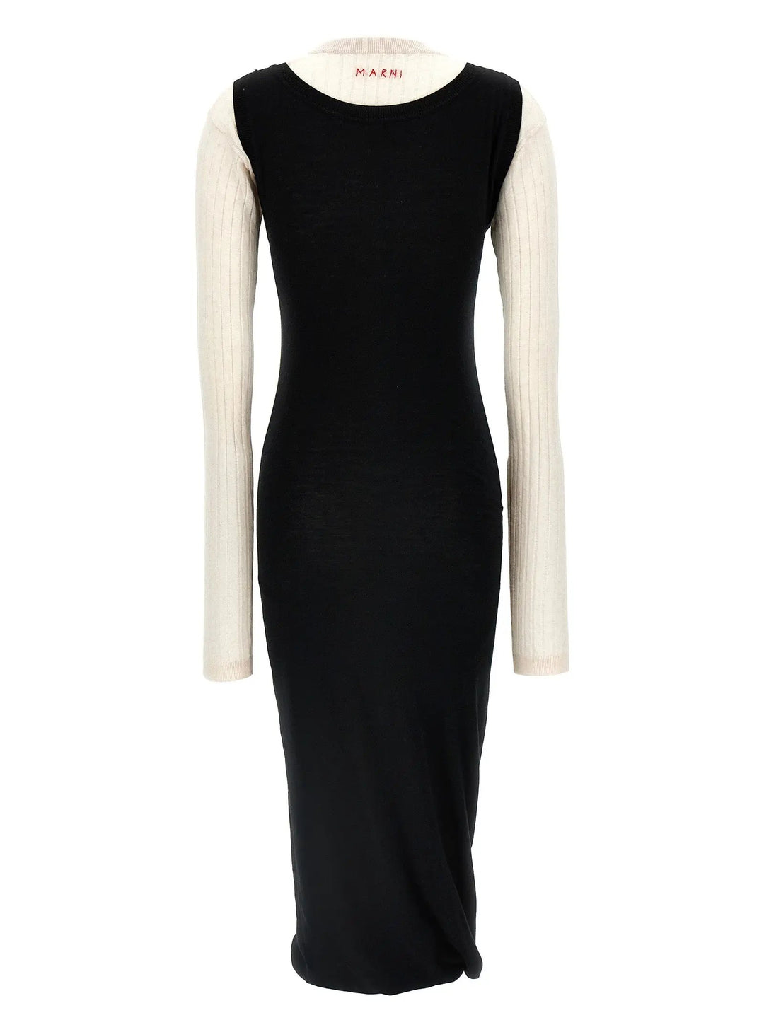Marni Bicolor Wool Midi Dress
