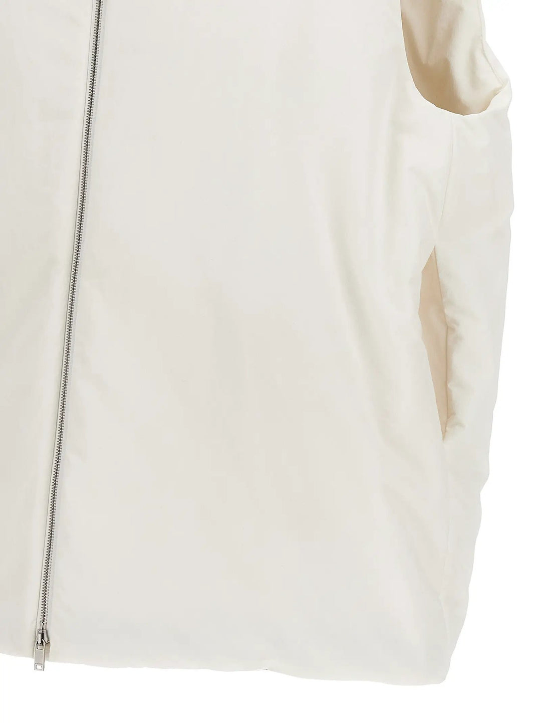 Jil Sander White Polyester Sleeveless Jacket