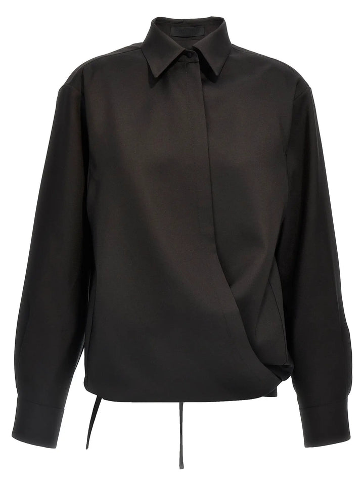 Valentino Garavani Black Wool Blouse