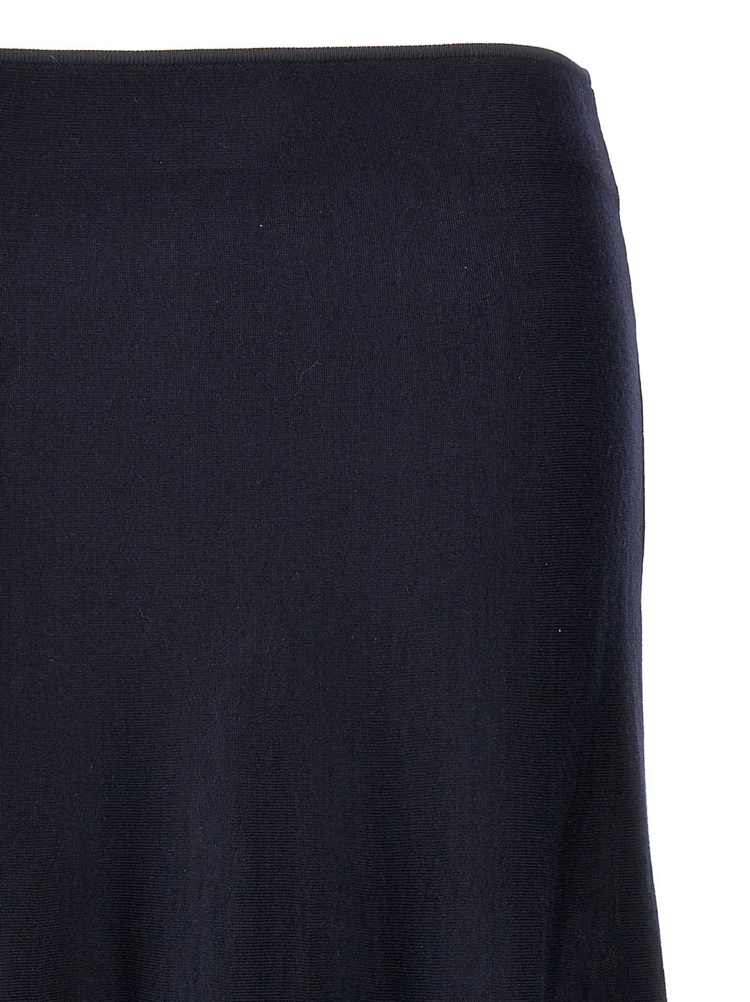 Khaite Blue Wool Midi Skirt