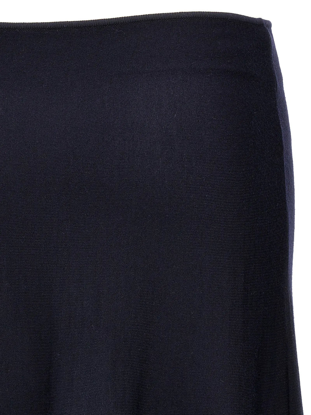 Khaite Blue Wool Midi Skirt