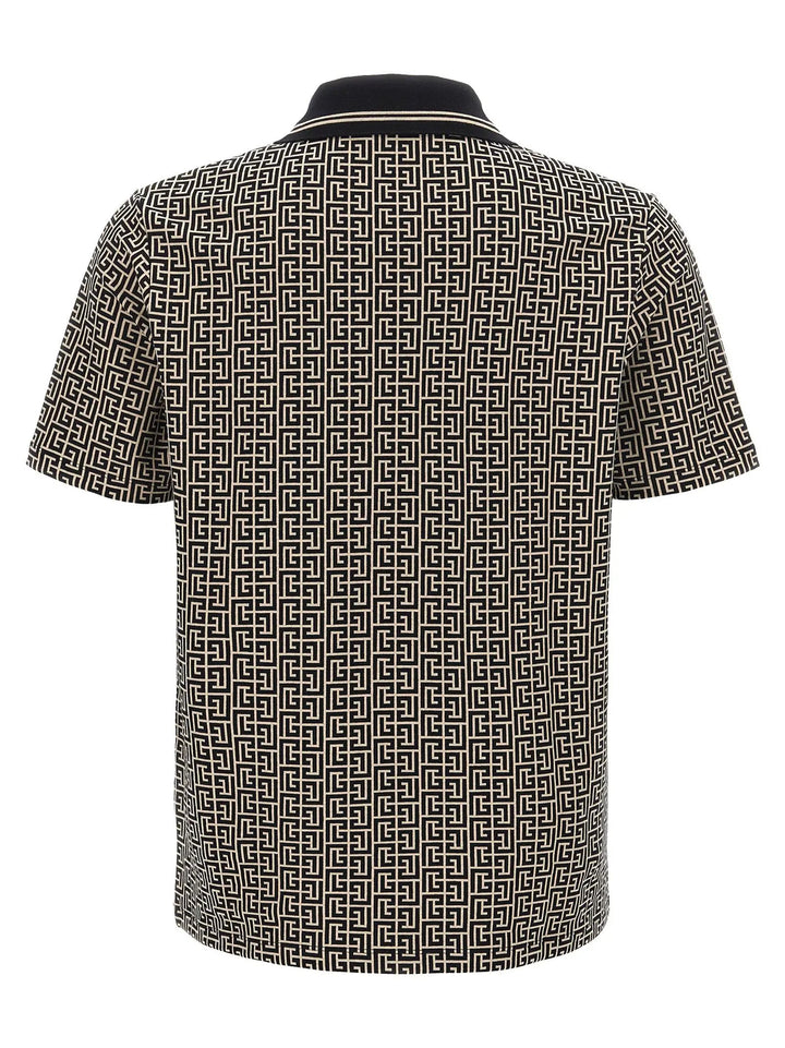 Balmain Bicolor Cotton Polo Shirt