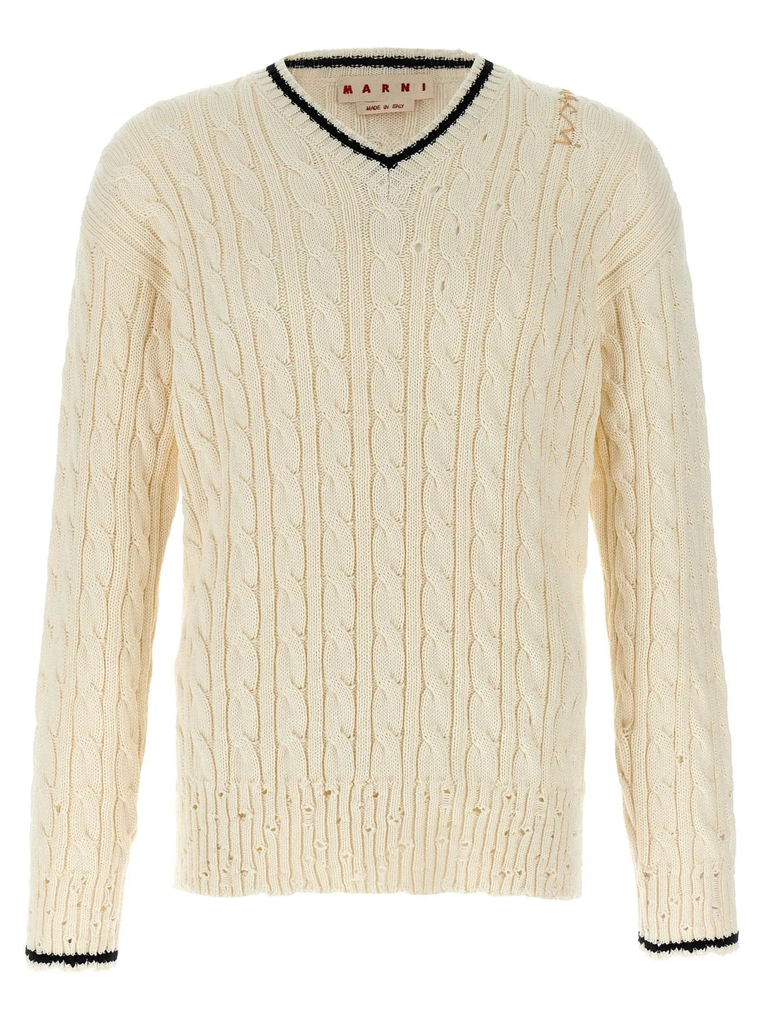 Marni White Cotton Cardigan