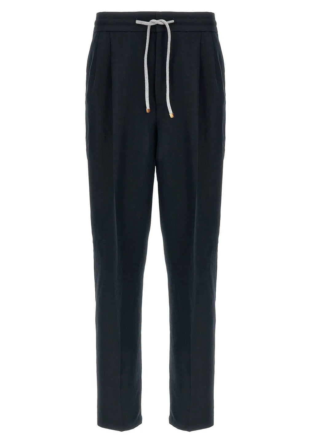 Brunello Cucinelli Blue Linen Casual Pants