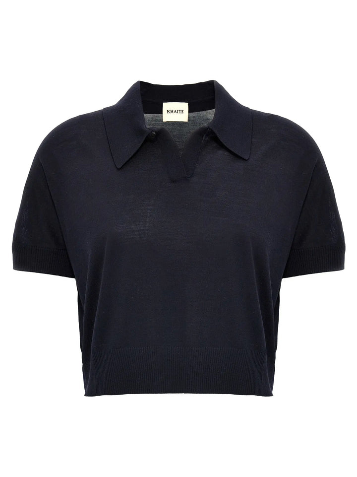 Khaite Blue Wool Shortsleeve Shirt