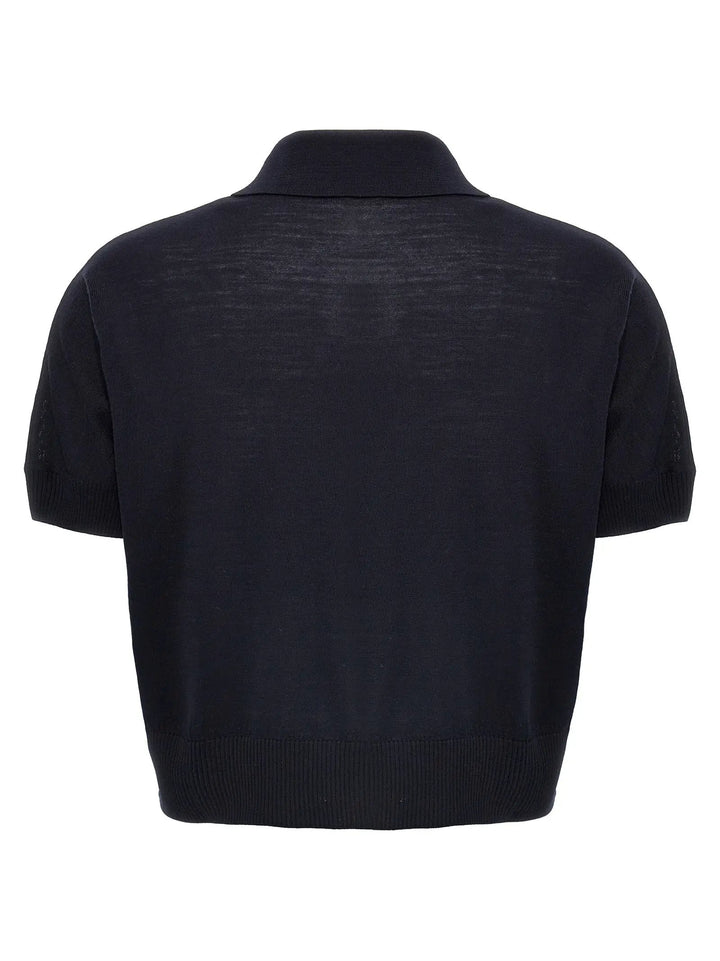 Khaite Blue Wool Shortsleeve Shirt
