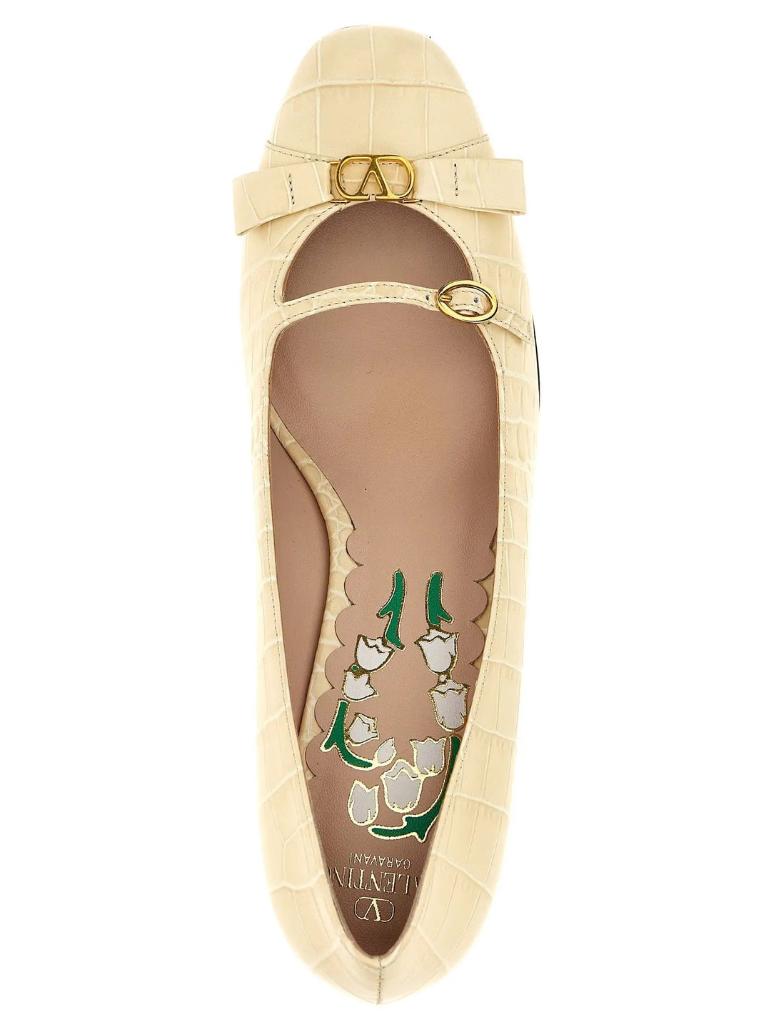 Valentino Garavani White Calfskin Mid Heel Pumps